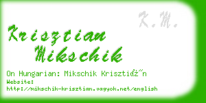 krisztian mikschik business card